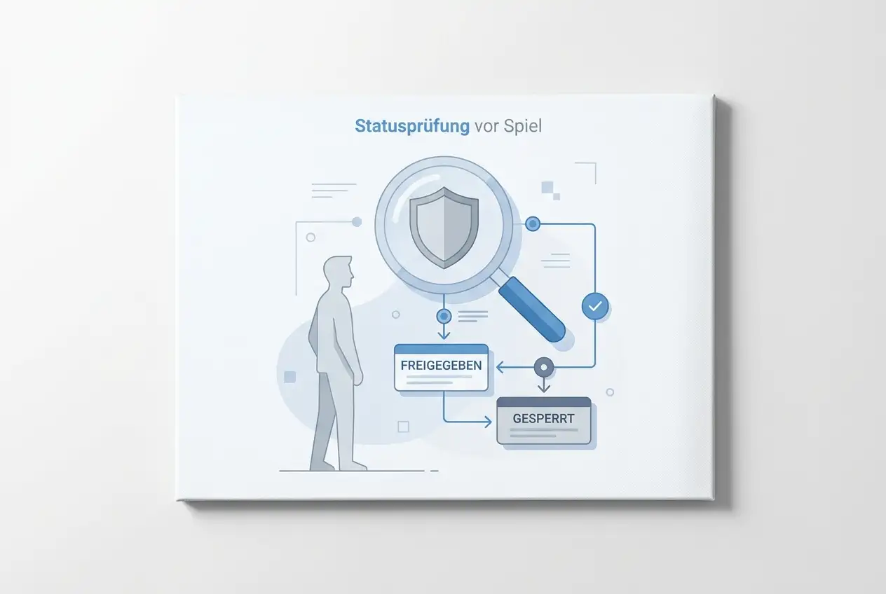 Schematische Darstellung des Begriffs OASIS als zentrale Statusabfrage vor dem Spielbeginn